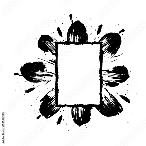 Ink Grunge Rectangle Border SVG 10