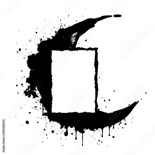 Ink Grunge Rectangle Border SVG 09