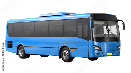 Blue bus isolated on transparent background