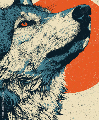 Wild Wolf Close Up Pop Art Graphic