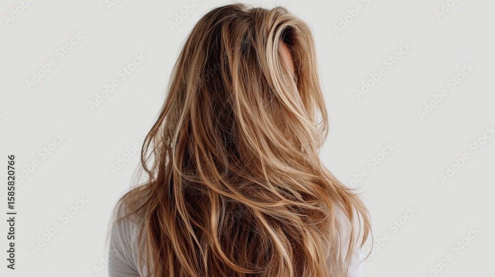 Naklejka premium photography of long blond hair on clean white background