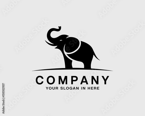 A sleek and modern logo featuring an elephant, symbolizing strength and wisdom, perfect for businesses that want to convey stability and reliability in branding.