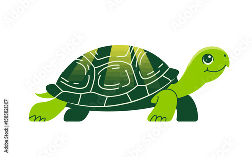 A delightful cartoon turtle illustration, showcasing a bright and friendly character, ideal for children’s educational materials, books, or playful decoration.