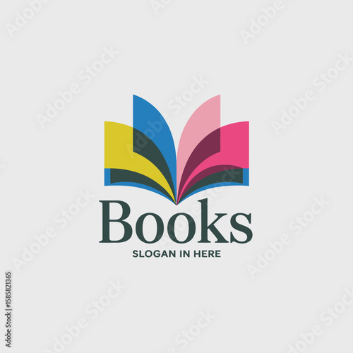 This vibrant image showcases an open book design with colorful pages, symbolizing education, learning, and creativity in an eye-catching and fun layout.