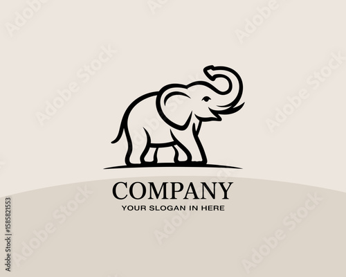 A sleek logo design featuring a playful elephant, symbolizing strength and wisdom, perfect for a brand that values creativity and individuality in its aesthetics.