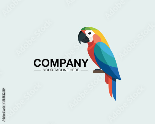 This colorful parrot logo design captures attention with its vivid colors and lively representation, perfect for brands in tourism or eco-friendly industries.