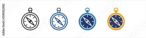 Compass Icon Set Multiple Style Collection
