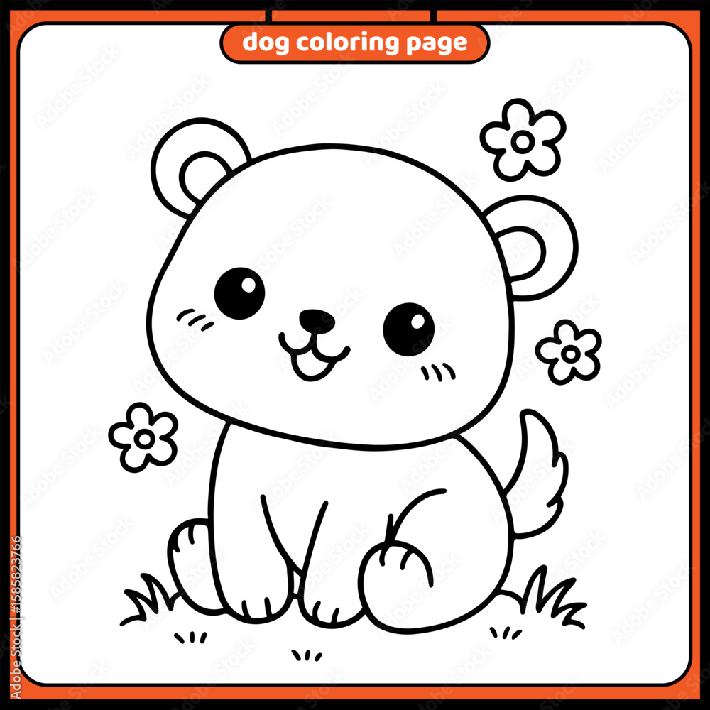Fototapeta premium coloring dog design template