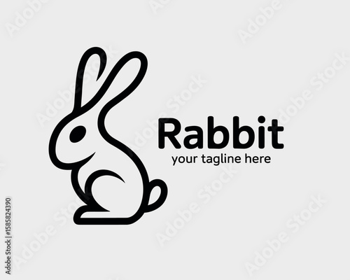 A minimalist rabbit silhouette brings a playful and approachable aesthetic, making it versatile for various branding or design purposes, appealing to a wide audience.