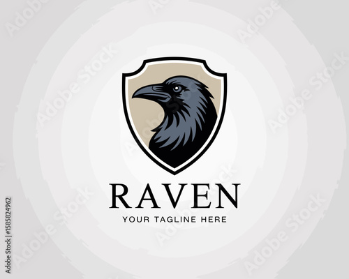 An artistic raven logo with a sleek design represents intelligence and mystery, ideal for brands focusing on wisdom, innovation, and uniqueness in their identity.