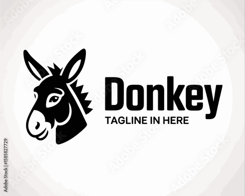 A stylish logo design featuring a donkey with a friendly expression, ideal for businesses that want to convey a sense of reliability, friendliness, and creativity in their branding.