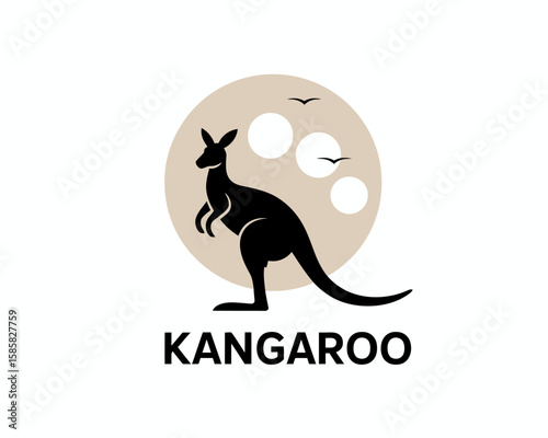 A minimalist kangaroo logo design that encapsulates the essence of Australia, perfect for brands linking to travel, wildlife, or adventure-related initiatives.