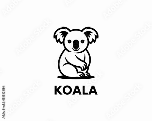 This charming illustration features a cute koala sitting down, exuding a playful and adorable vibe that captures the essence of this beloved Australian marsupial.