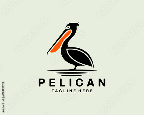 This logo presents a striking pelican with a distinctive beak, ideal for companies focused on nature, marine conservation, or tourism, radiating elegance and professionalism.