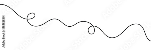 Long squiggly hand drawn line decoration element . Vector Illustration . EPS 10 . 