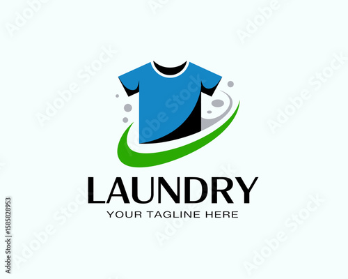 Featuring a cheerful shirt icon, this logo symbolizes cleanliness and professionalism, perfect for laundry services, dry cleaners, or home care businesses looking to attract customers.