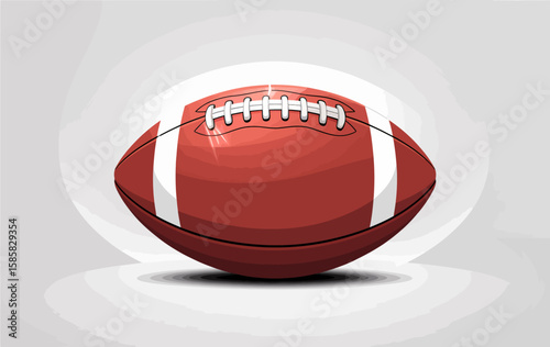 A realistic depiction of an American football, showcasing its detailing and iconic design. The image captures the essence of sports and competition.
