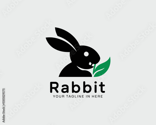 This adorable rabbit logo holding a leaf perfectly represents eco-friendly brands focused on sustainability, nature conservation, and organic products for a conscious audience.