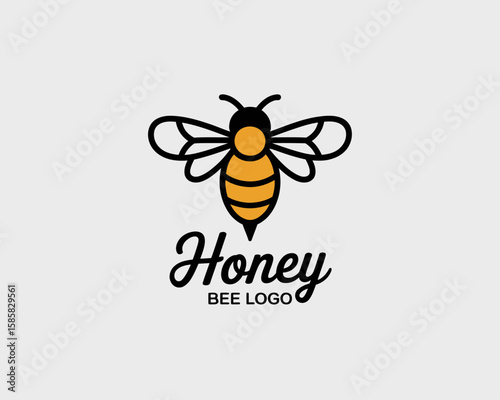 This vibrant logo features a stylized bee with cheerful colors, perfect for attracting attention to honey-related products or businesses seeking a catchy brand image.