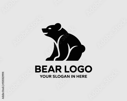 This striking logo design features a black bear, symbolizing strength and resilience, making it an excellent choice for wildlife conservation organizations and outdoor brands.