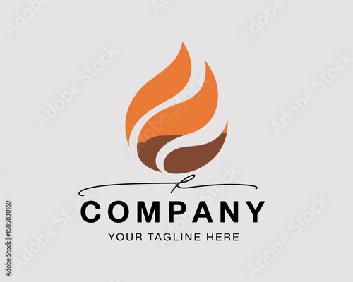 A vibrant flame logo with dynamic colors symbolizes energy and passion, making it perfect for brands focused on innovation, vitality, and motivation in various industries.