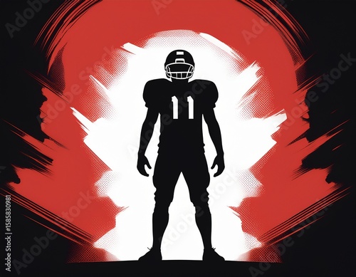 silhouette of a standing american football player