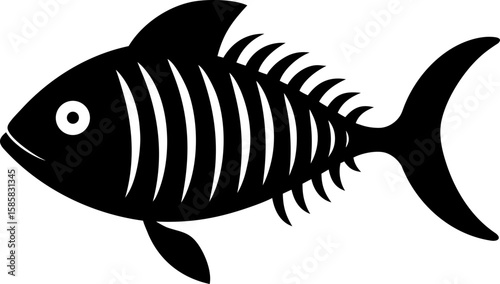Fish bone silhouette vector