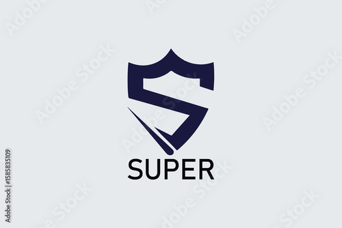 A super logo with shield and stylized s