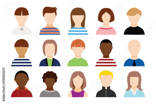 Diverse Avatar Collection: A curated collection of diverse avatar portraits, showcasing individuality and a spectrum of identities, ready for digital integration.