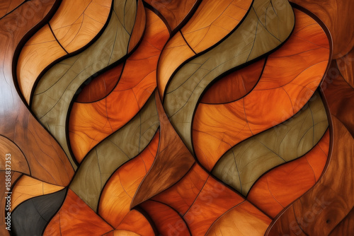 Abstract Wood Grain Mosaic