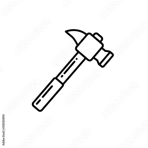 Claw hammer. Hand tool for carpentry and nail removal