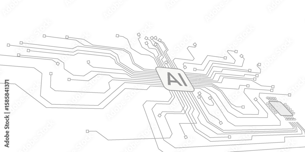 Fototapeta premium Abstract futuristic circuit board Illustration, Circuit board with various technology elements. Circuit board pattern for technology background. Vector illustration