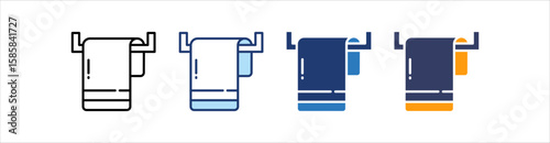 Towel Icon Set Multiple Style Collection