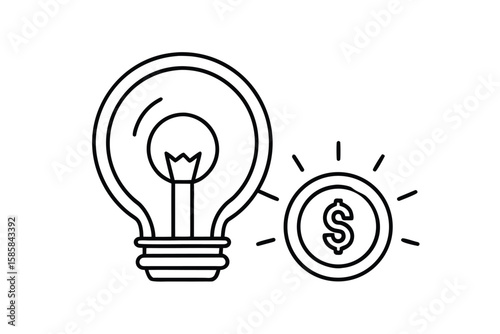Startup Funding Idea With Coin Lightbulb