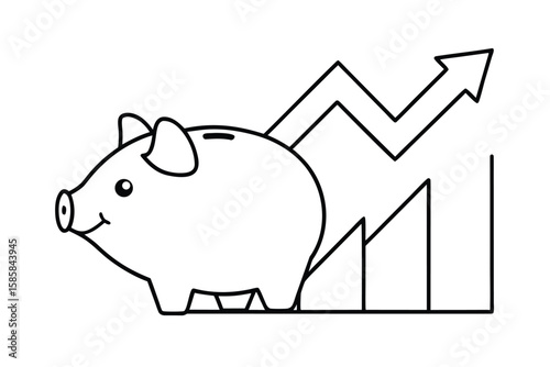 Piggy Bank With Growing Chart