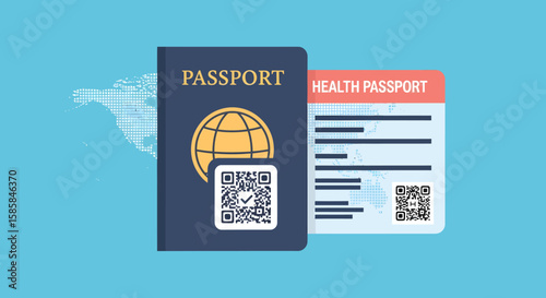 Passport and Health Passport with QR Codes for Travel Verification