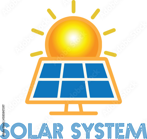 solar panel and sun