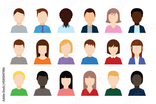 Anonymous faces in Diversity: A diverse mosaic of stylized, anonymous faces, capturing the essence of a broad spectrum of individuals. A subtle visual metaphor for community and collective identity.
