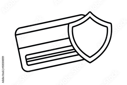 Credit Card With Shield For Secure Payment