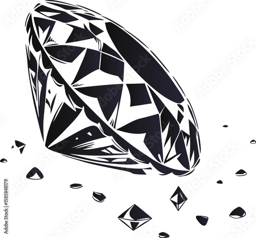 Geometric diamond and star vector pattern set for brilliant jewel design