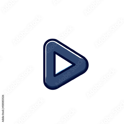 Free Download Play button icon in minimalist design with triangular arrow - GFXLoad