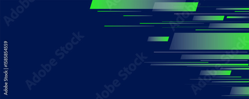 Abstract blue banner design vector, dynamic sporty horizontal background template for media promotion or web banner arts