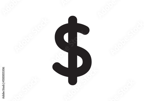dollar symbol on white