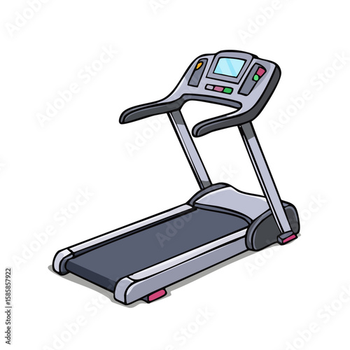 Modern treadmill for indoor workouts or gym facilities. Perfect for fitness, health, exercise, cardio, wellness, and active lifestyle concepts.