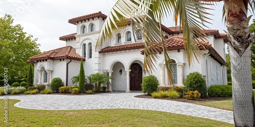 An expensive house - Florida mansion in a rich gated community