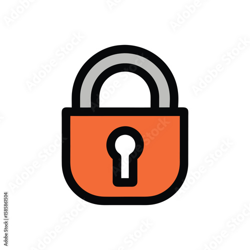 lock colorful vector art illustration