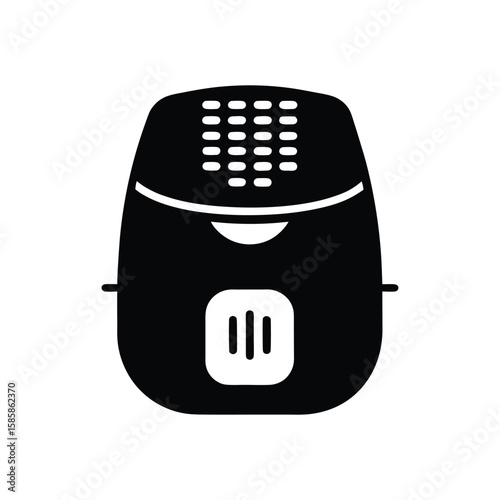 An air fryer with basket silhouette vector illustration