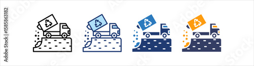 Landfill Icon Set Multiple Style Collection