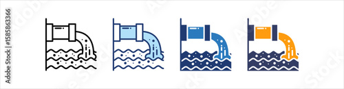Waste Water Icon Set Multiple Style Collection