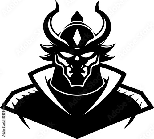 Samurai with a Dragon Shaped Helmet Crest